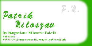 patrik miloszav business card